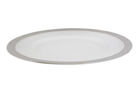 Ida Set of Four 33cm Dia Embossed Charger Plates with Silver Rim