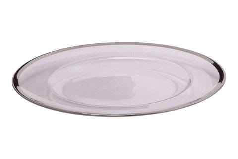 Ida Set of Four 33cm Dia Plain Charger Plates with Silver Rims