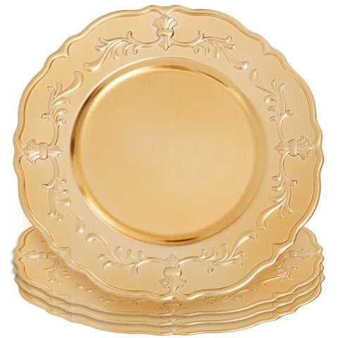 Dia Gold Finish Baroque Charger Plate