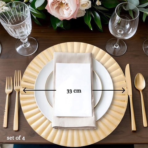 Dia Gold Finish Wave Rim Charger Plate
