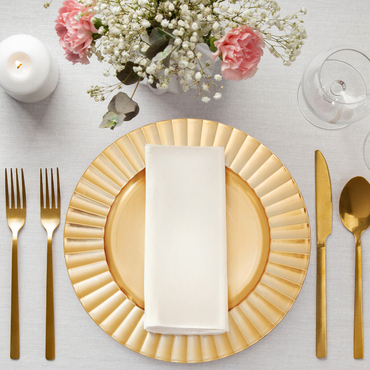 Dia Gold Finish Wave Charger Plate