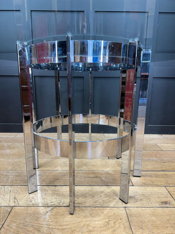 1970s Round Glass Top Chrome Dining Table By Richard Young Merrow Associates
