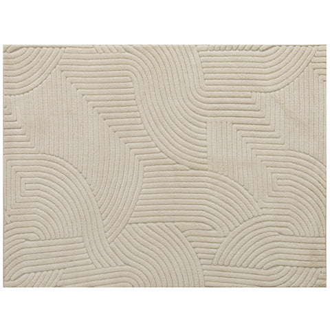 HOMCOM Modern Geometric Rug, Thick & Plush, Non-Slip, 230 x 160 cm – Cream, Living Room/Bedroom/Office