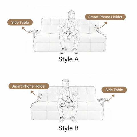 Harris Single Seater, Two Seater Sofa Bed, With Side Table & Smart Phone Holder