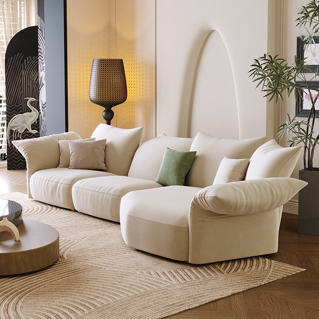 Berisha Petal Three Seater Corner Sofa, Four Seater Curved Sofa