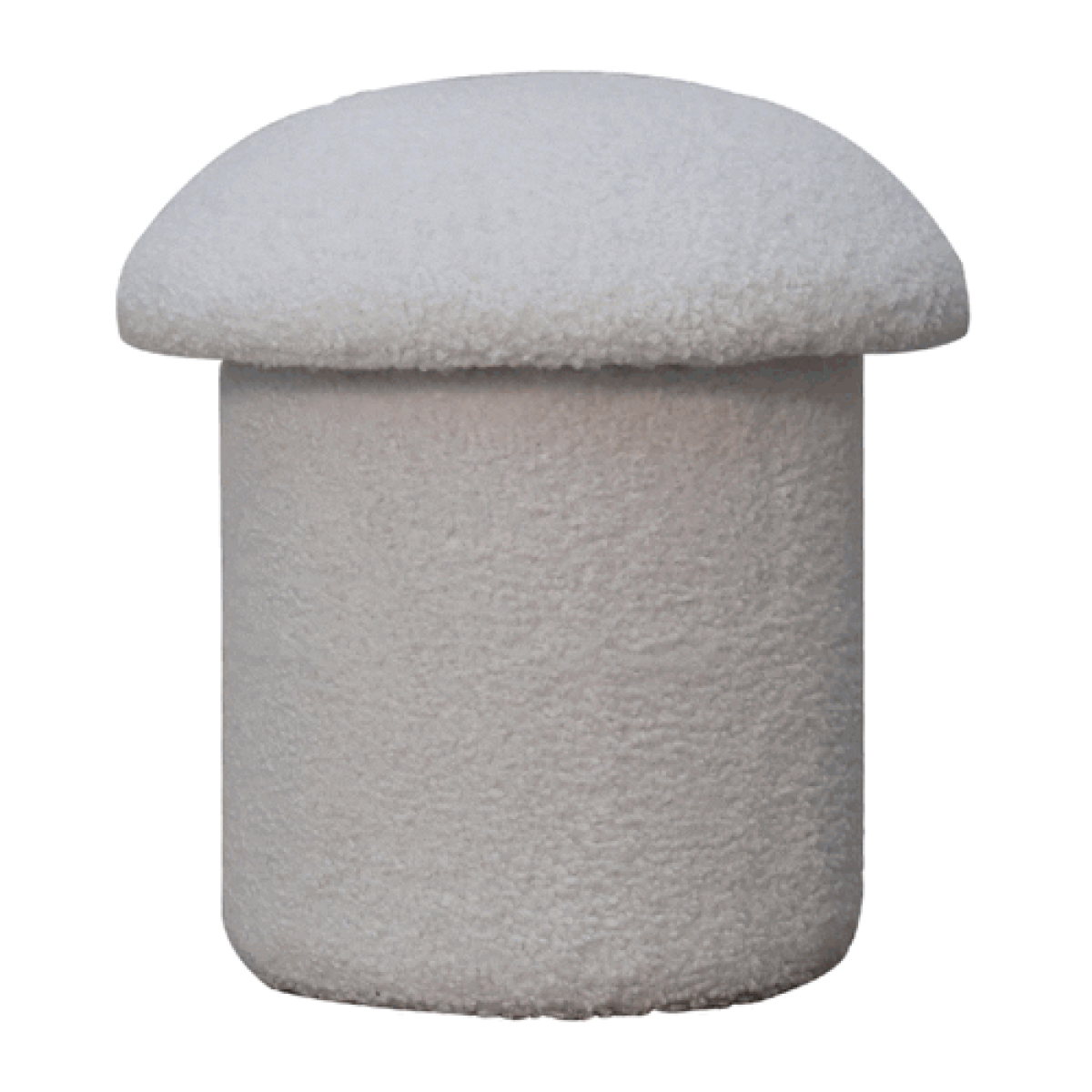Artisan Furniture Solid Mango Wood White Boucle Mushroom Footstool