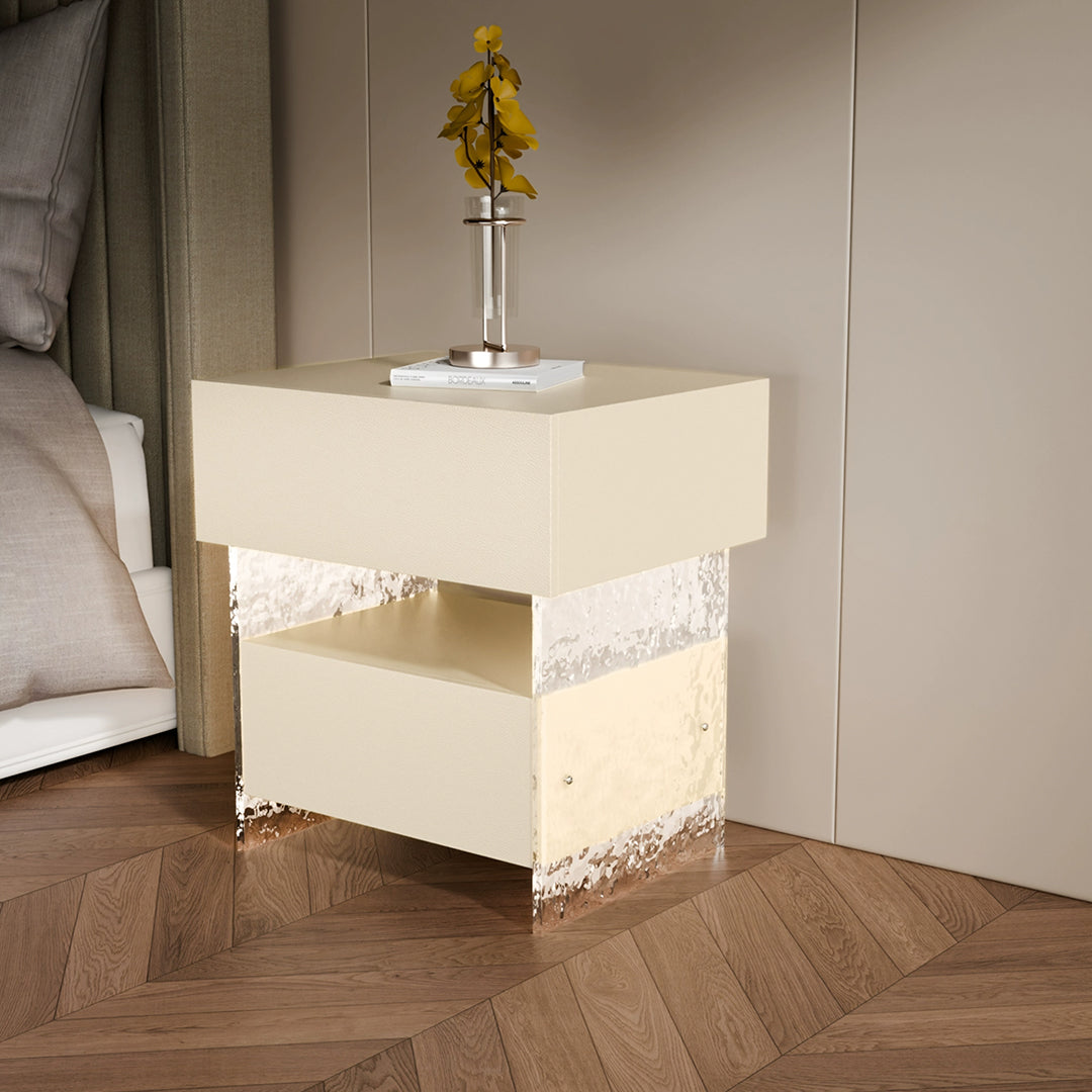 Ibarra Bedside Table With Storage & Light Strip