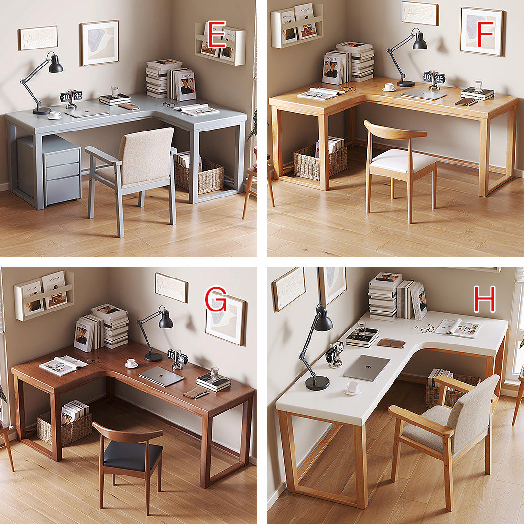 Amari L Shape Office Desk With Chest of Drawers, More Colors