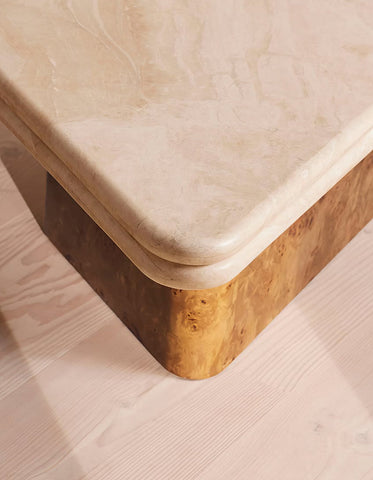 Forster Triangle Coffee Table, Travertine
