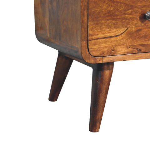 Artisan Furniture Solid Mango Wood 2 over 3 Curved Chestnut Chest