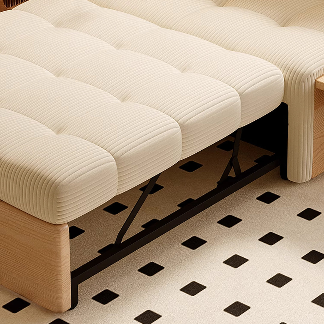 Makhmud Single Seater Sofa Bed With Foldable Side Table & Phone Holder, Corduroy