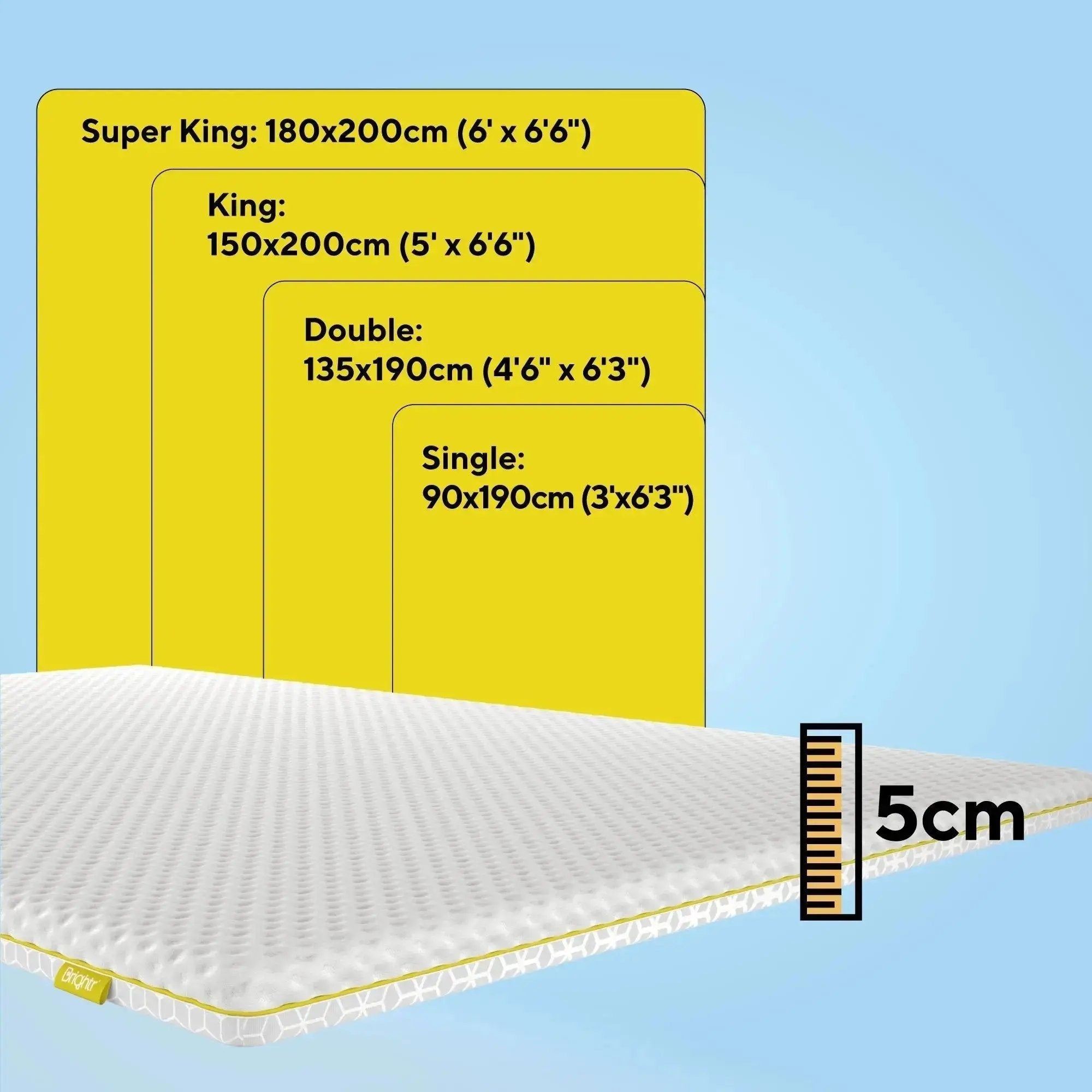 Brightr® Aurora  2 in 1 Memory Foam mattress topper