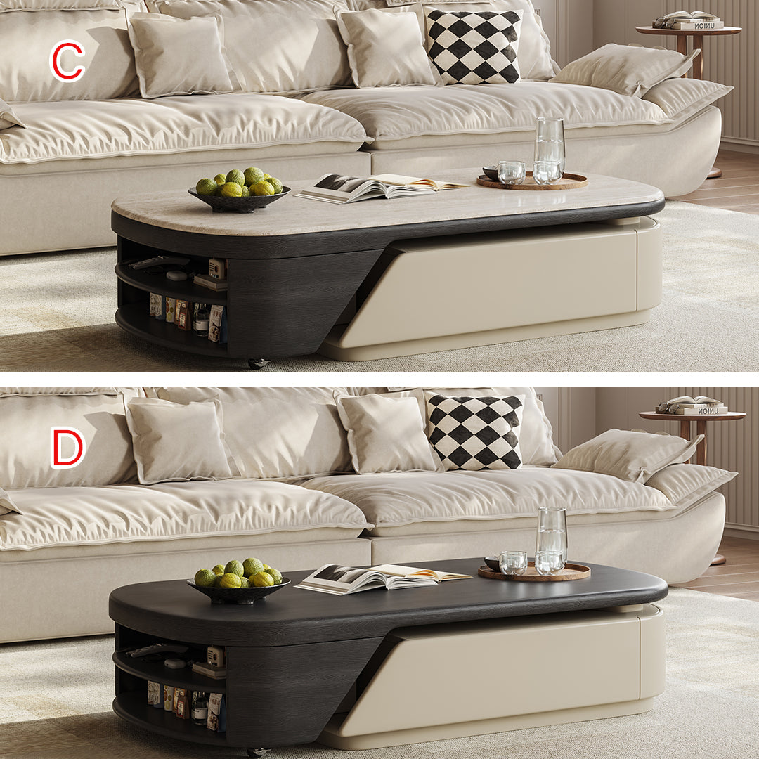 Zubair Oval Extendable Coffee Table With Storage