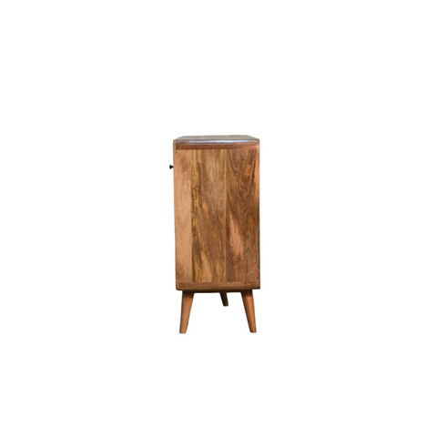 Artisan Furniture Solid Mango Wood Large Curved Oak-ish Chest