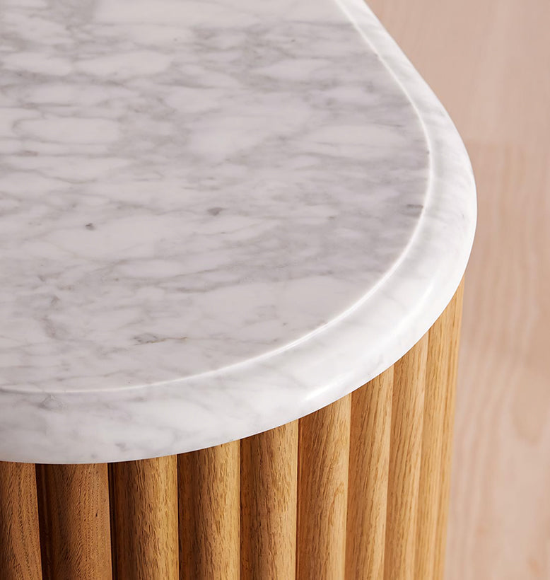 Ava Marble Hallway Sideboard, Solid Wood