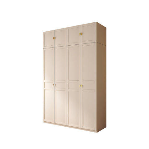 Leclerc Tall Wooden Wardrobe, Cream