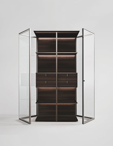Galvez Akhtar Pahlavi Wine Storage With Glass Door, Display Cabinet