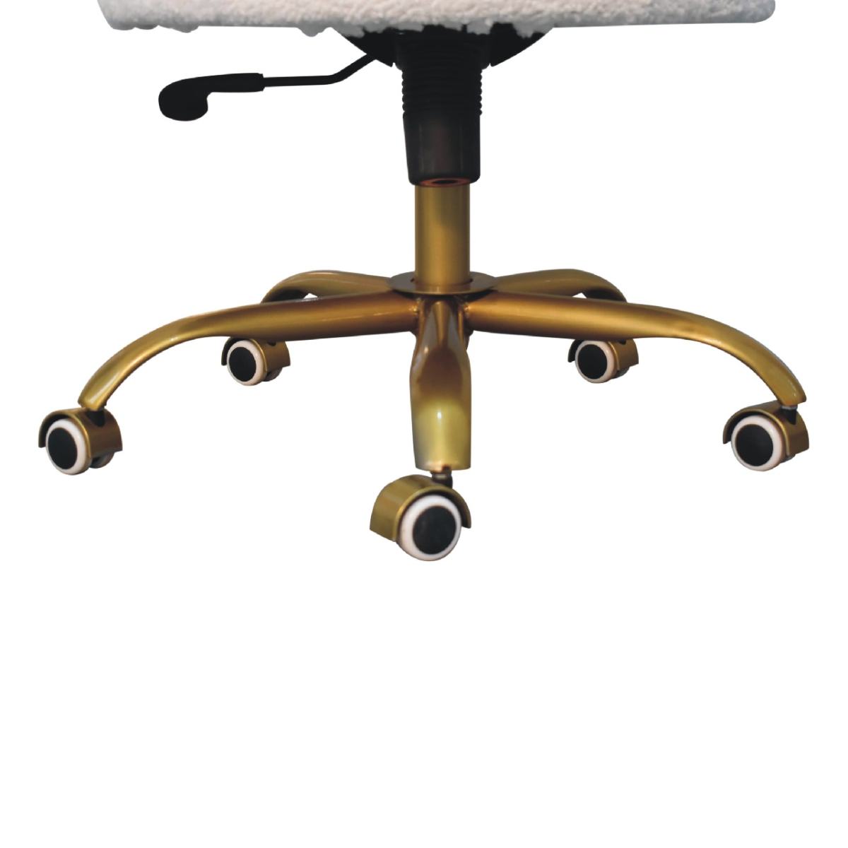Artisan Furniture Solid Mango Wood White Boucle Swivel Chair