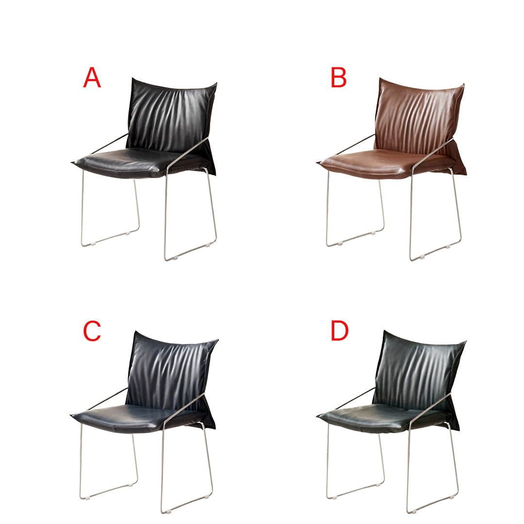 Egan Dining Chair With Armrests, Leather