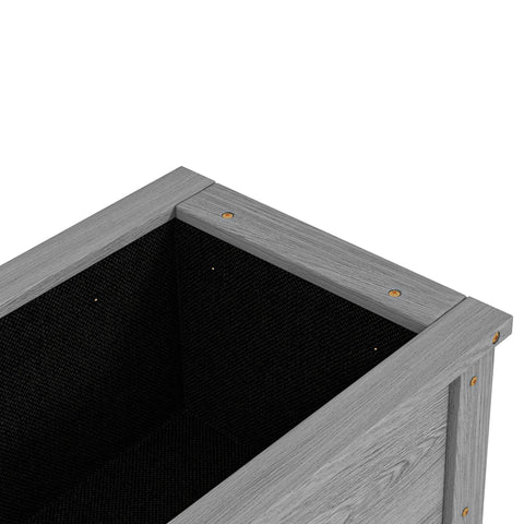 Outsunny Wooden Raised Garden Bed, Elevated Planter Box with Storage Shelf and Drainage Holes, Raised Planter with Legs, Grey