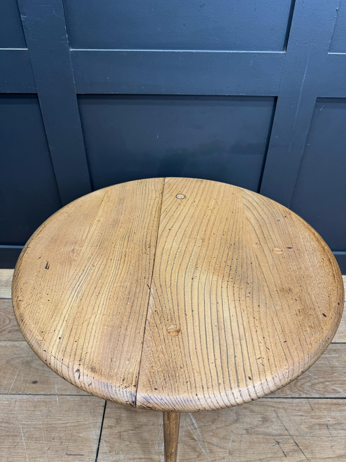 Vintage Round Ercol Coffee Table Model 308 / Elm Table  Drop Leaf  / Mid Century