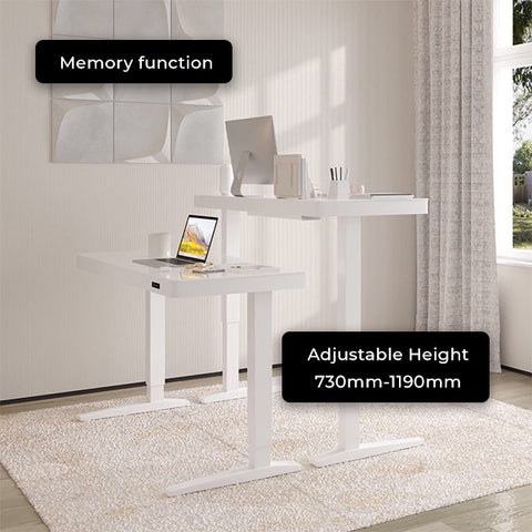 Smart Electric Height Adjustable Desk White (Glass Top) – Purus Life