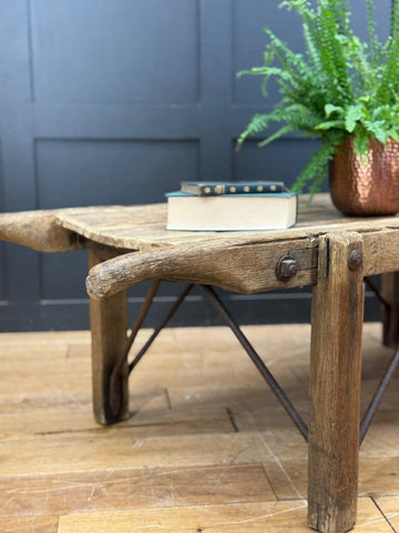 Victorian Pine Funeral Bier / Body Stretcher – Antique Rustic Coffee Table