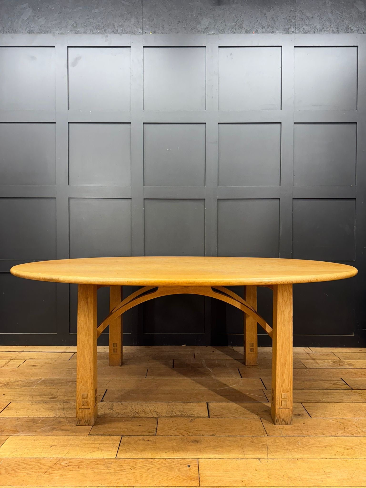 Solid Oak Oval Dining Kitchen Table 190cm – Designer David Gregson