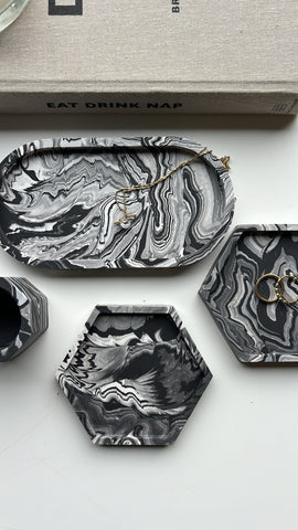 4 Piece Trinket Set - Marble