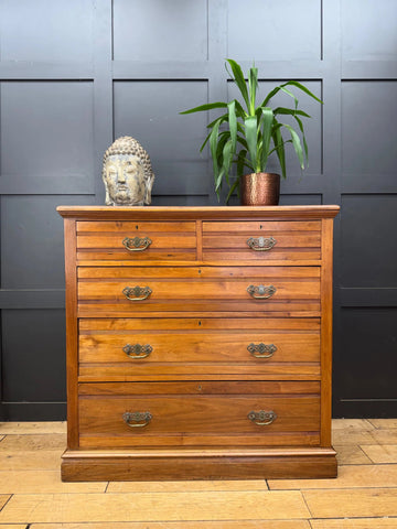 Antique Solid Walnut Chest of Drawers Bedroom Storage Furniture