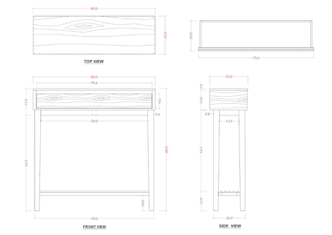 Melia Light Oak Console and Hallway Table with One Drawer