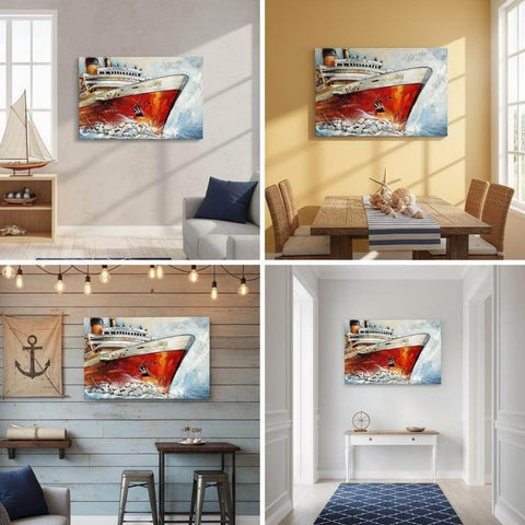 Handcrafted Cruise Ship 3D Metal Wall Art for Home & Office Decor
