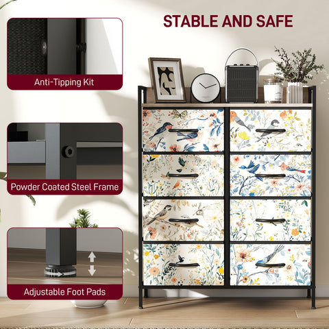 HOMCOM 8-Drawer Chest of Drawers - White