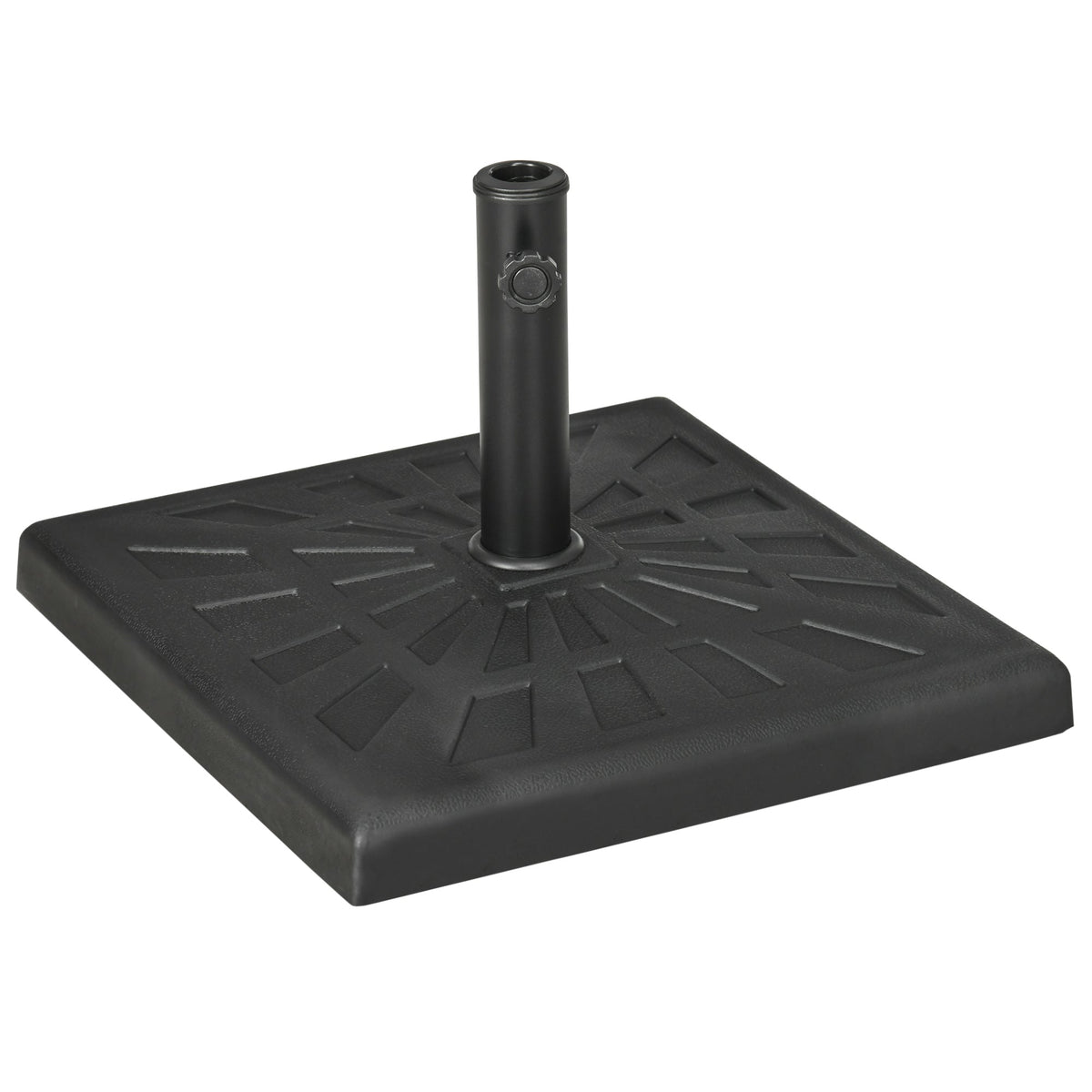 Outsunny 19kg Resin Garden Parasol Base Holder, Square Outdoor Market Umbrella Stand Weight for Poles of \'ce\'a632mm, \'ce\'a638mm, and \'ce\'a648mm, Black