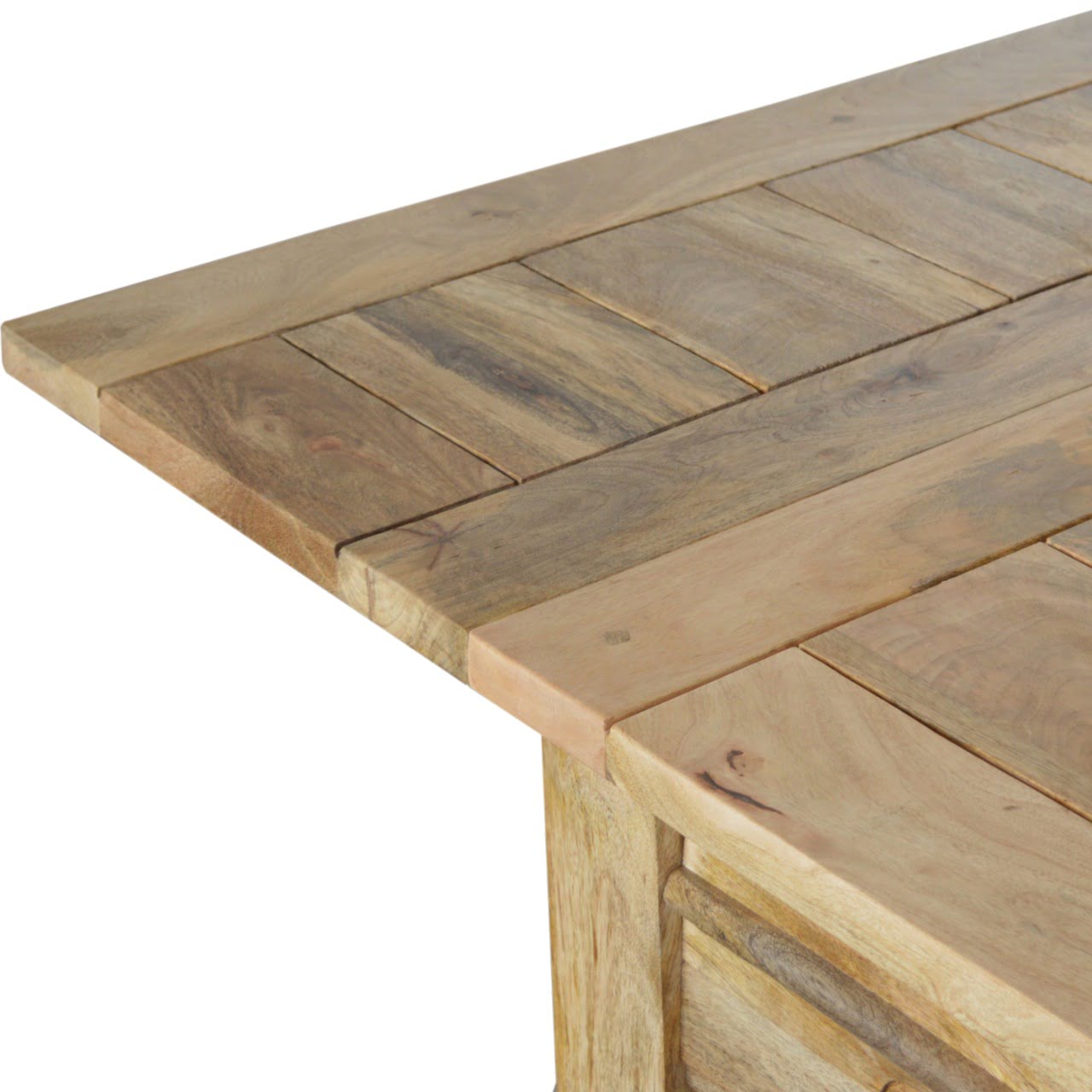 Granary Extension Dining Table Solid Mango Wood Rustic Elegant Design