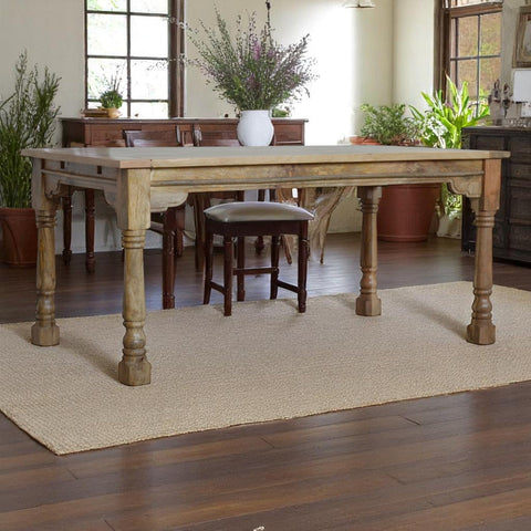 Granary Extension Dining Table Solid Mango Wood Rustic Elegant Design