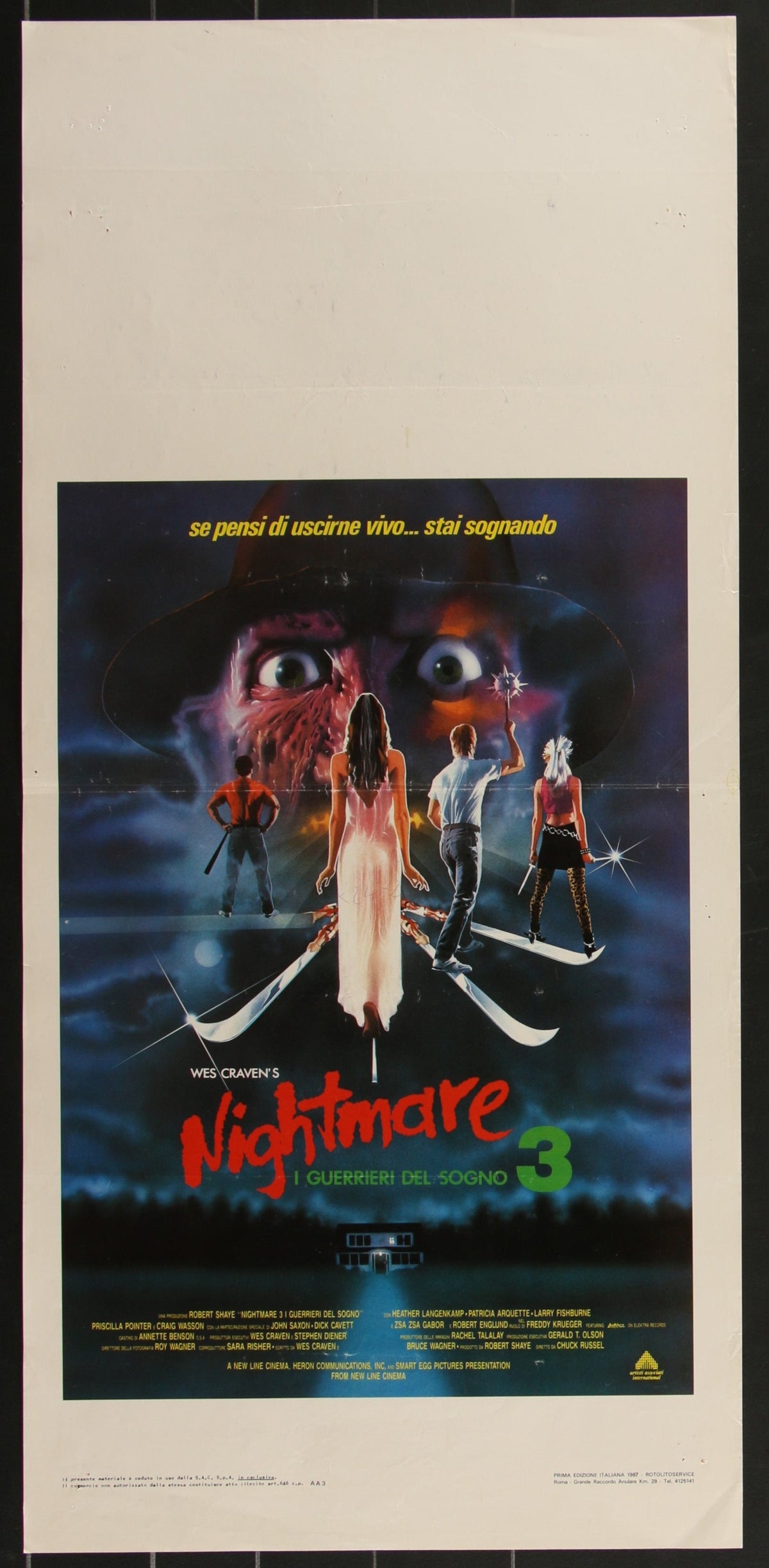 A Nightmare on Elm Street 3: Dream Warriors (1987) Italian Locandina 13x27