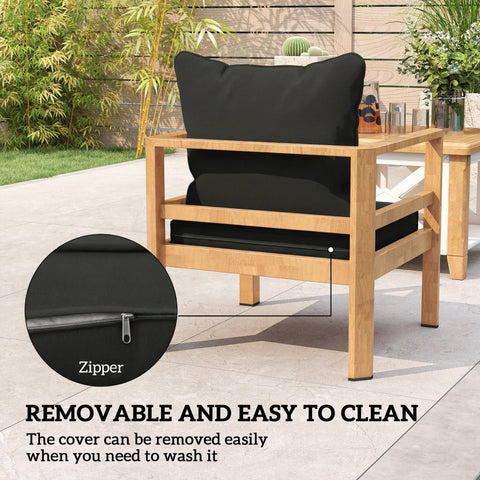 Outsunny Seat and Back Padded Cushion Set, CUSHION ONLY - Black