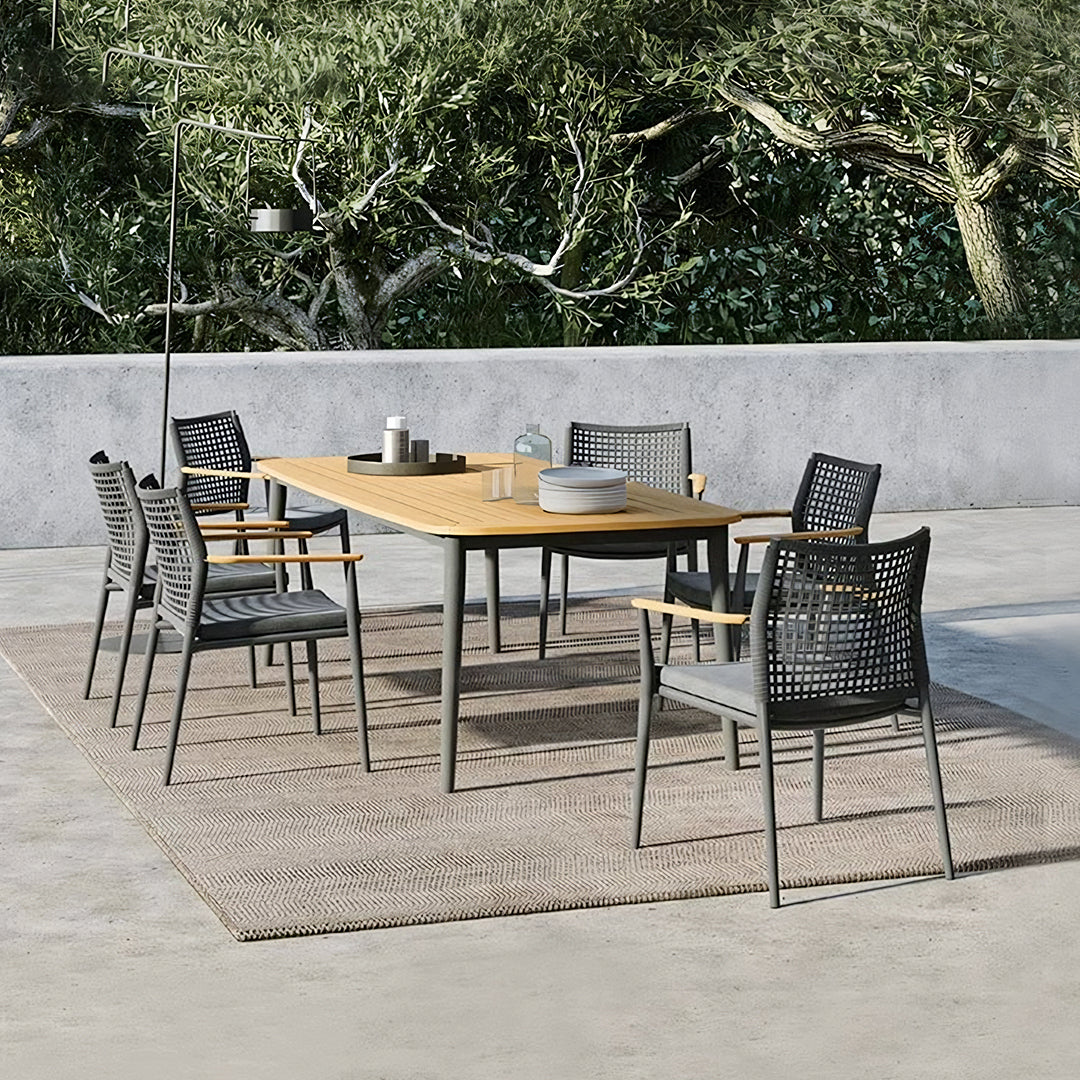 Alistair Outdoor Dining Table Set With Six Chairs, Outdoor Furniture