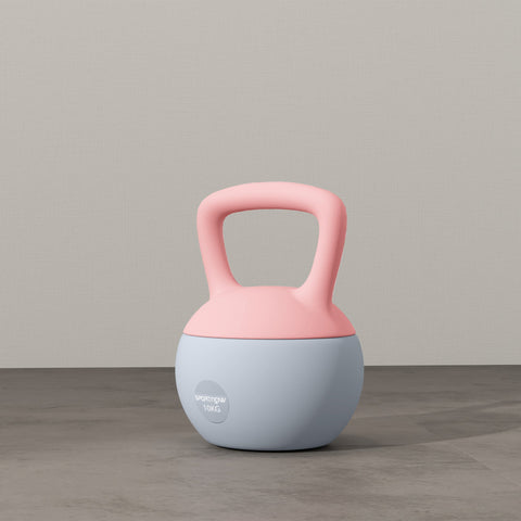SPORTNOW 10KG Soft Kettlebell, Kettlebell with Non-Slip Handle for Home Gym, Weight Lifting, Strength Training, Pink/Grey