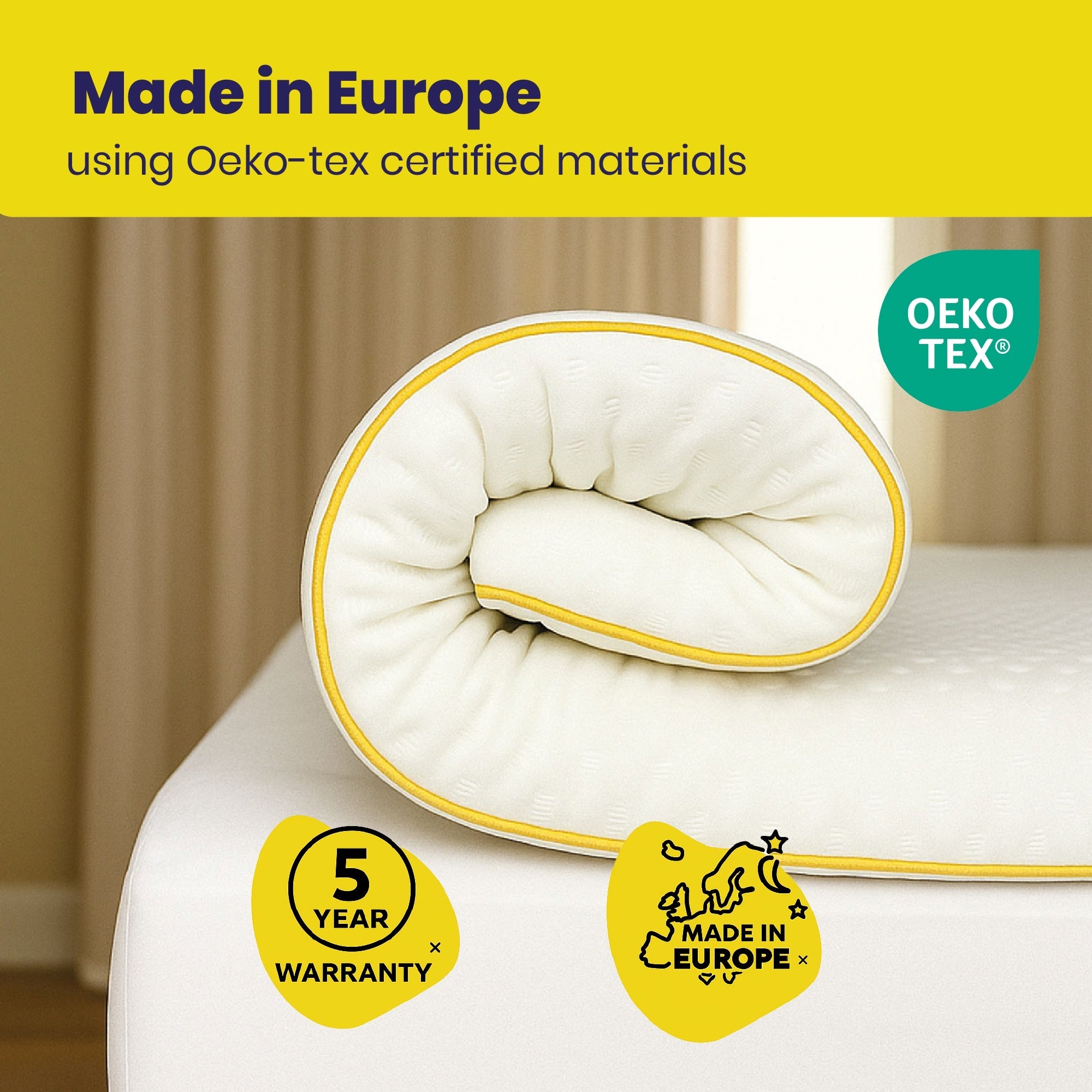 Brightr® Aurora Deluxe Memory Foam Mattress Topper | Medium & Medium Firm | 8 cm Reversible | Luxury Pressure Relief & Support