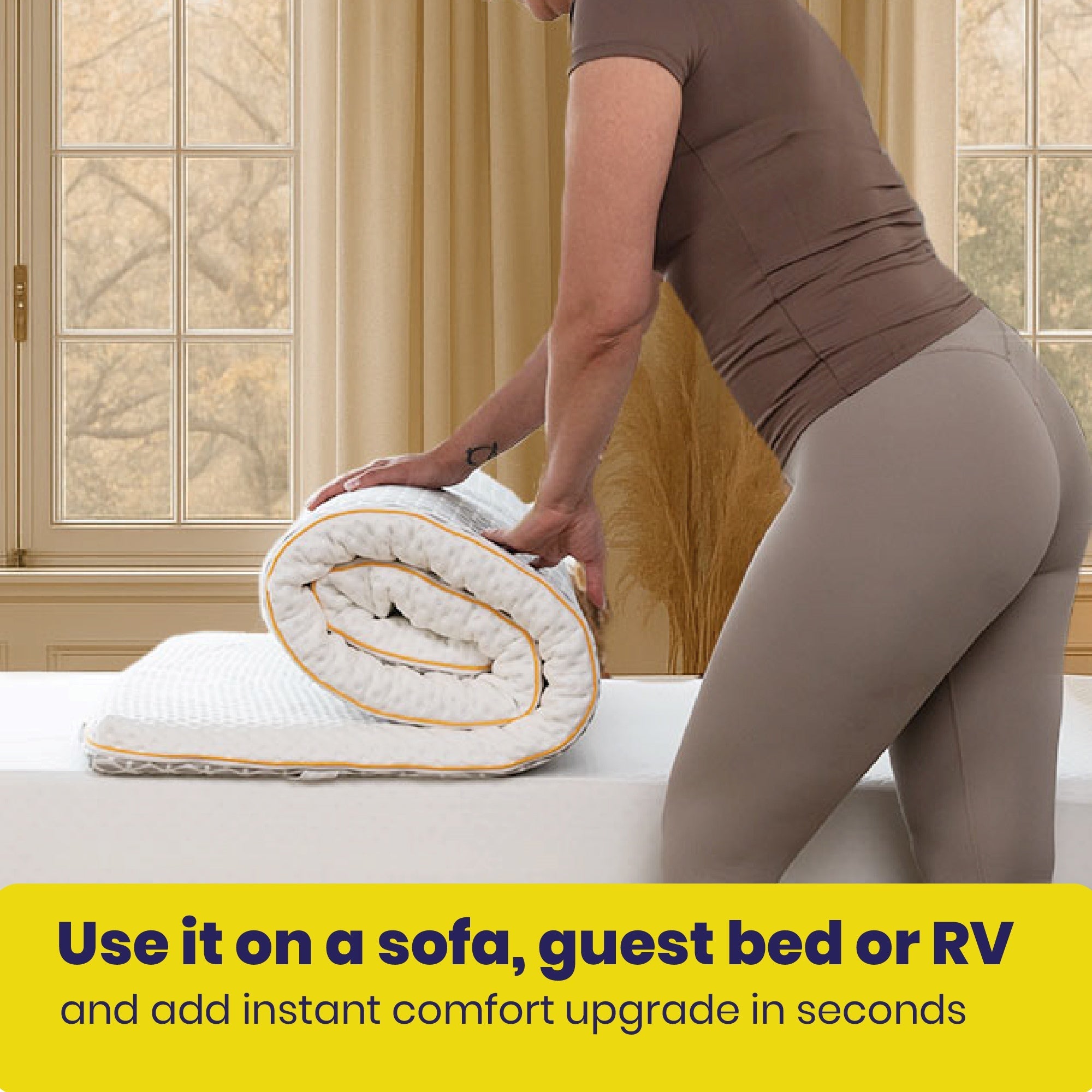 Brightr® Aurora Deluxe Memory Foam Mattress Topper | Medium & Medium Firm | 8 cm Reversible | Luxury Pressure Relief & Support