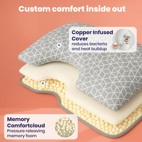 Brightr® MoonHug Adjustable Memory Foam pillow Bundle