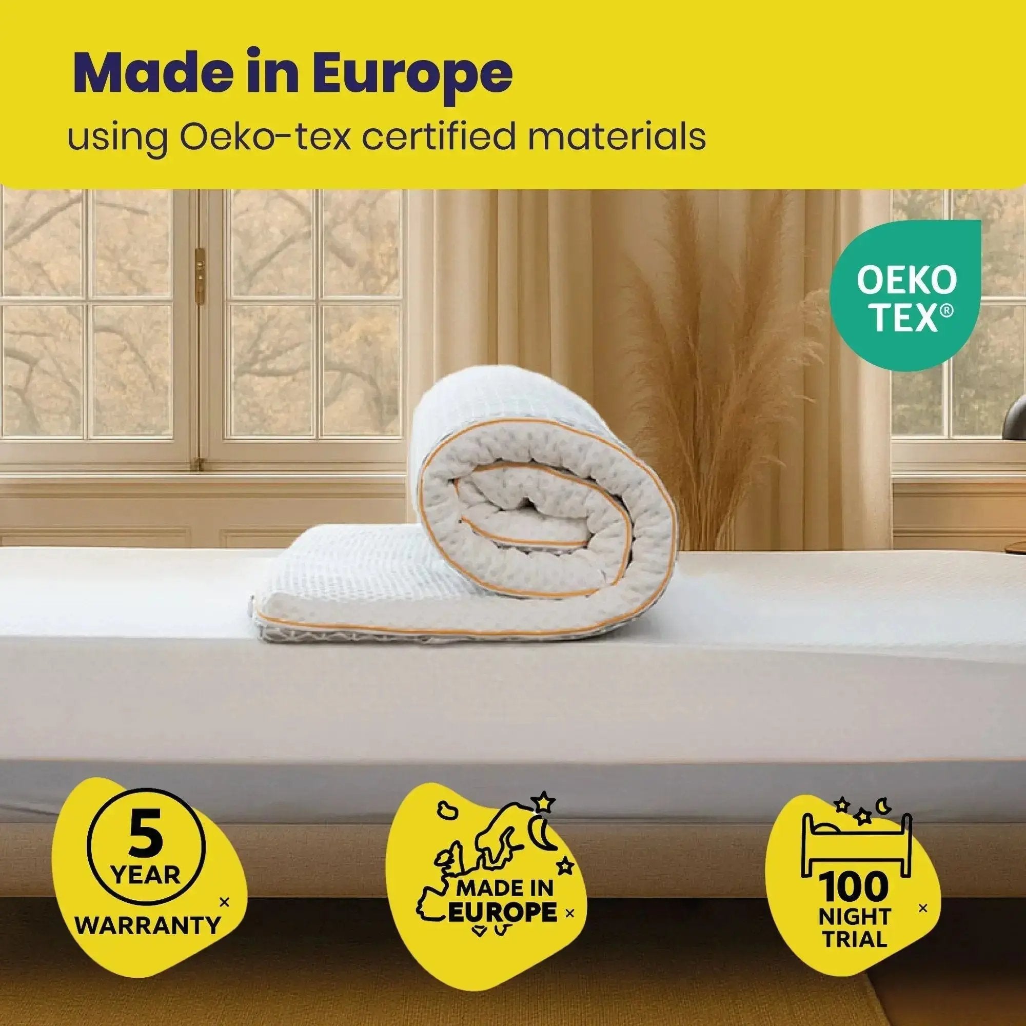 Brightr® Aurora Best Memory foam Mattress Topper for Back Pain, 5cm