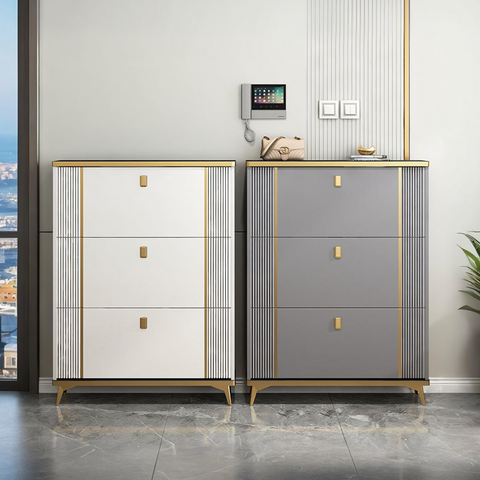 Ayling Shoe Storage, White and Grey