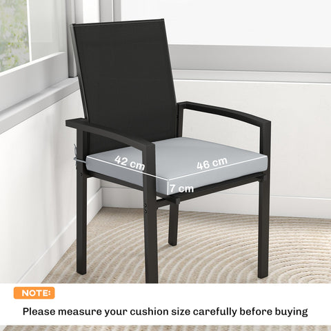 Outsunny Set of 6 Outdoor Seat Cushions with Machine Washable Cover, Water Repellent Seat Cushions Light Grey