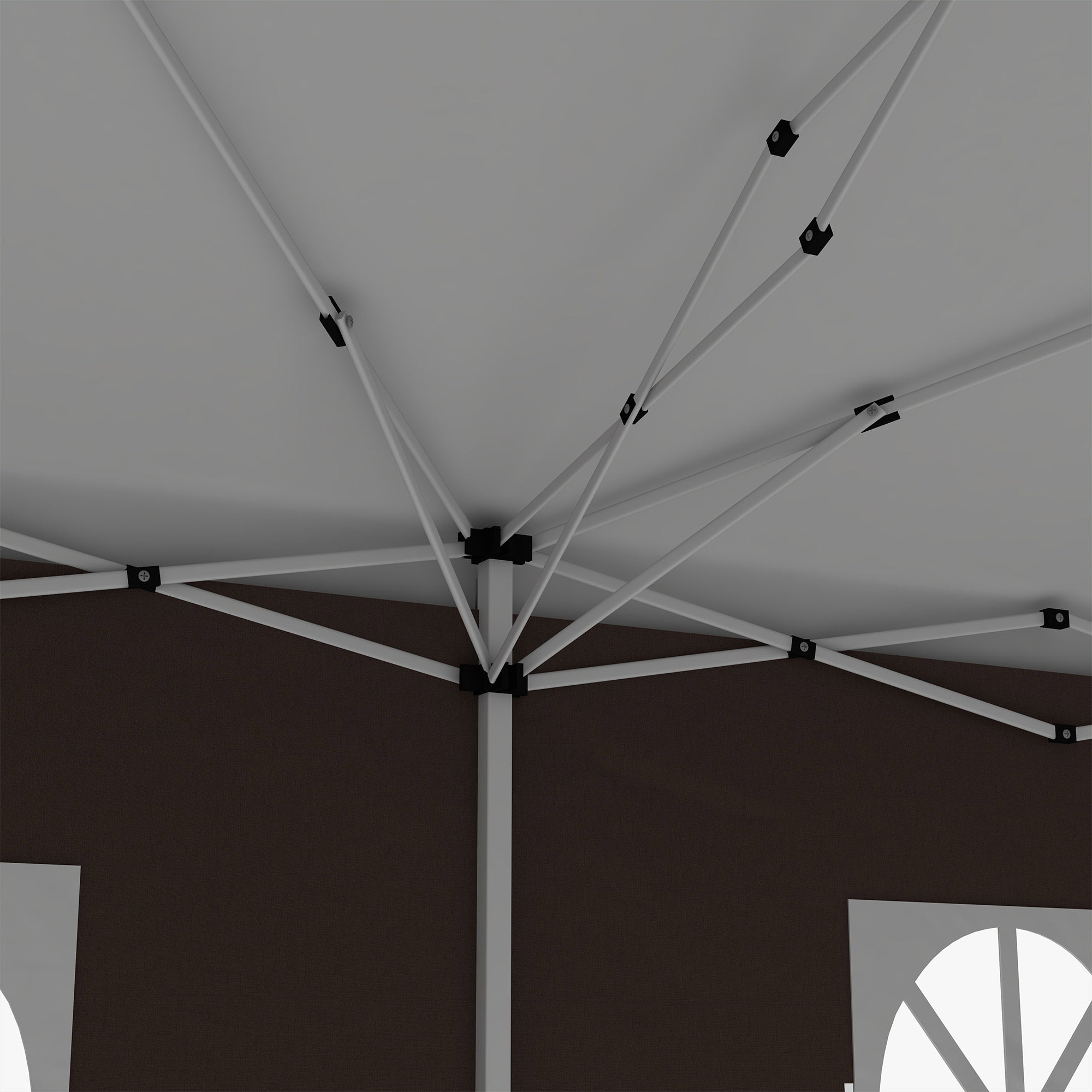 Outsunny 3 x 6 m Pop Up Gazebo with Sides and Windows, Height Adjustable Wedding Camping Party Tent Canopy Marquee with Storage Bag for Garden, Event, Brown