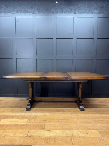 Vintage Old Charm Oak Kitchen Dining Table Extending Draw Leaf Refectory Style