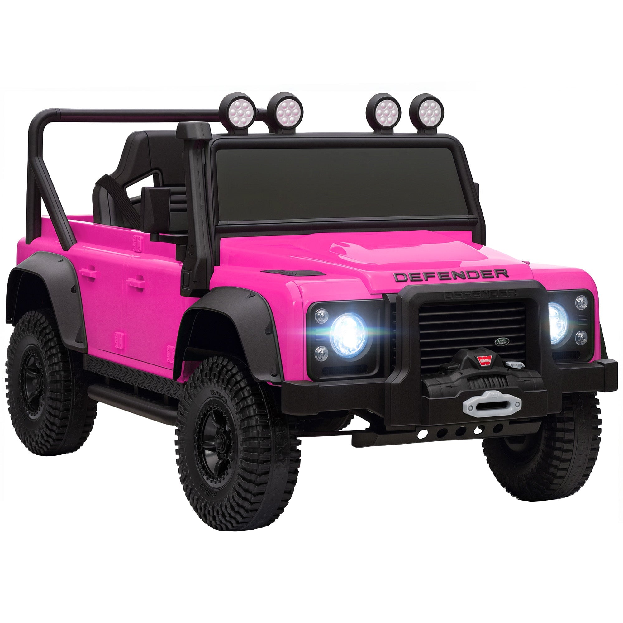 AIYAPLAY Kids Ride On Car with Remote Control, Music, Horn, 4 Spring Suspension Wheels, LED Lights for 3-5 Years Old, Pink