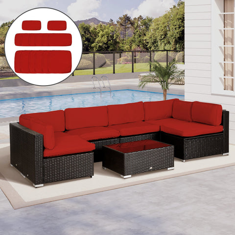 Outsunny Set of 14 Outdoor Cushion Covers - Red
